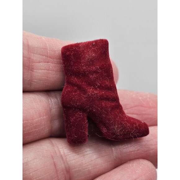 Vintage Genuine Barbie Gown And Jacket, Mini Skirt And Red Velvet Boots - Picture 5 of 13